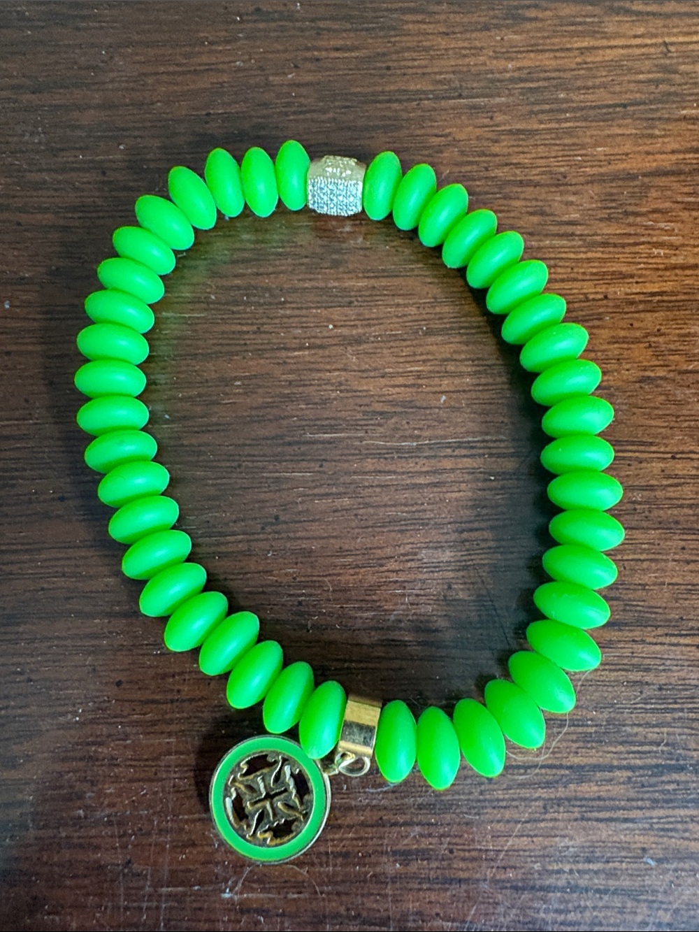Rustic Cuff Green Beaded Charm Bracelet - Women's Fashion Jewelry